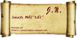 Jauch Máté névjegykártya